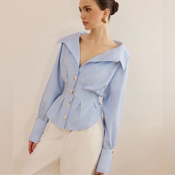 Commense Blue Button Down Shirt - Picture 3 of 10